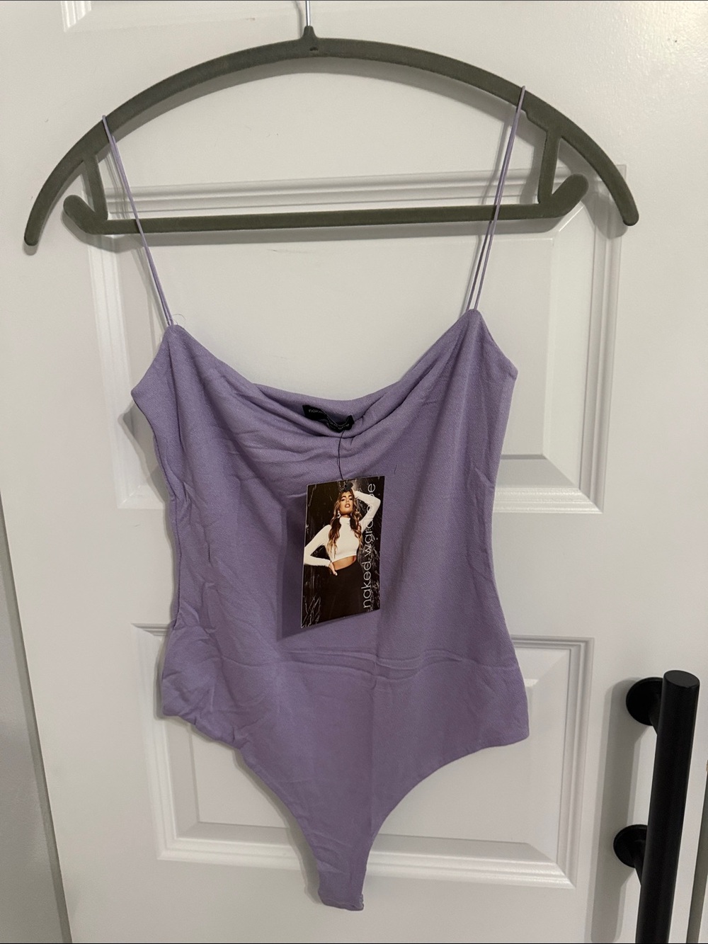 Naked Wardrobe Lilac Spaghetti Strap Bodysuit Top - Women